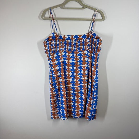 Maeve by Anthropologie Geometric Print Linen Blend Swim Dress Size 12 - Picture 4 of 14